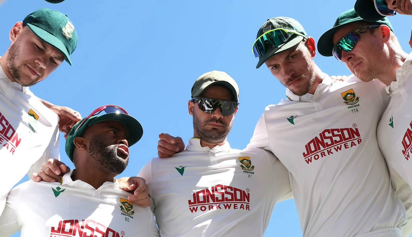 Proteas team during a team talk before a match.
