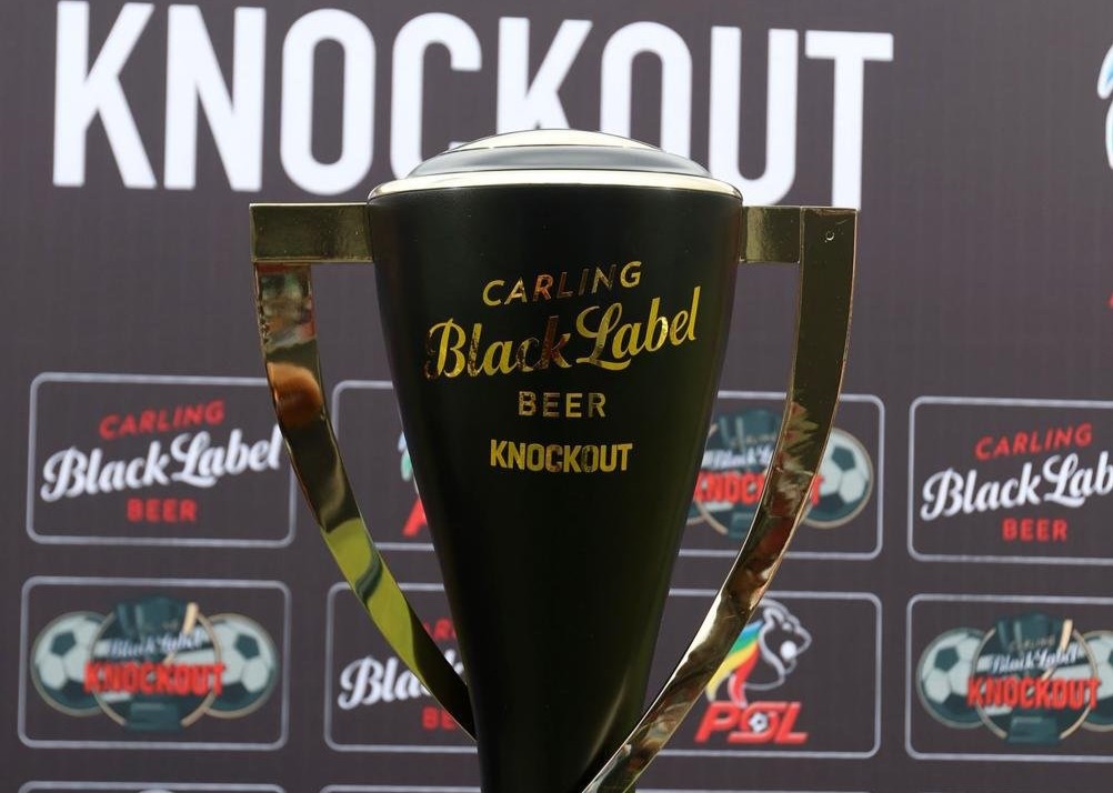 Carling Knockout Cup Trophy displayed during the last 16 draw.