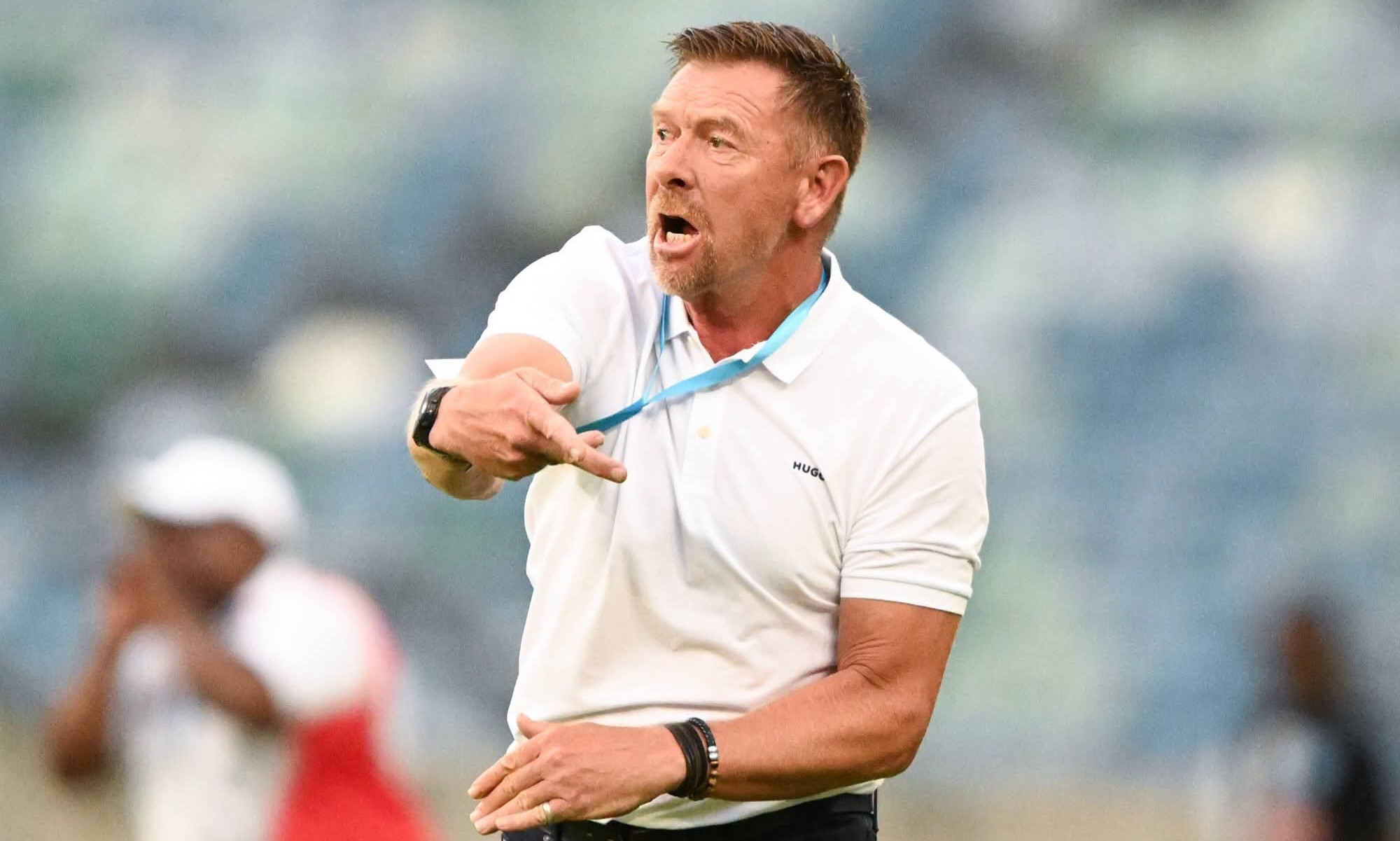 Eric Tinkler giving instructions from the bench at Durban City.