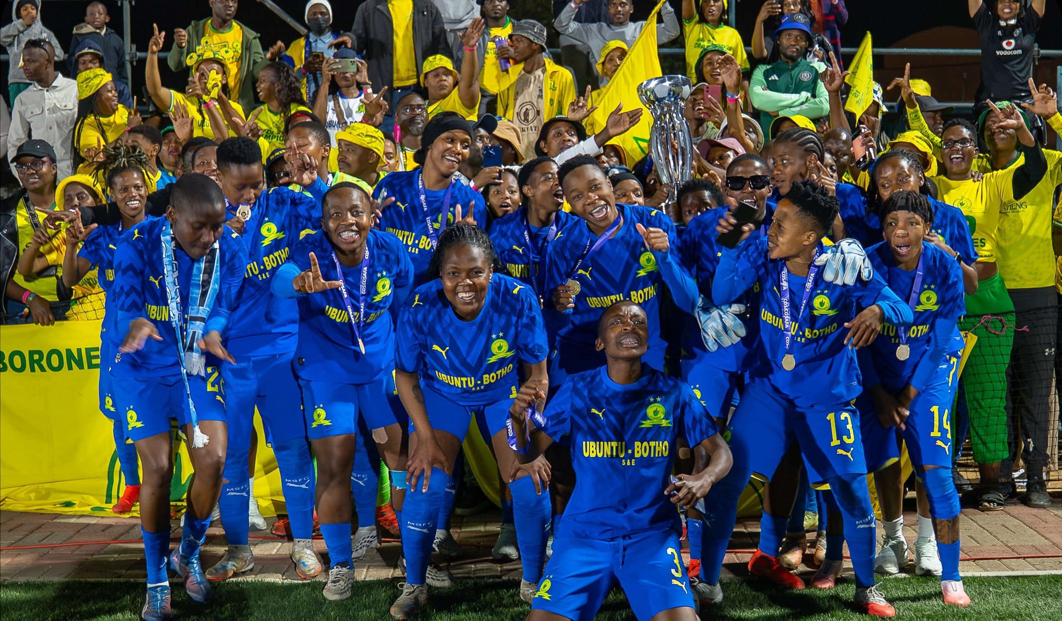 Mamelodi Sundowns Ladies celebrate the COSAFA Cup title